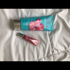 Sheer waterlily lotion and VS lip gloss!